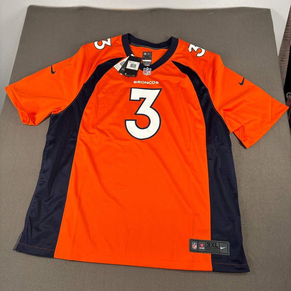 Nike Denver Broncos Russell Wilson Jersey Mens Size 3XL Orange 67NM-DVGH-8WF-8Z0